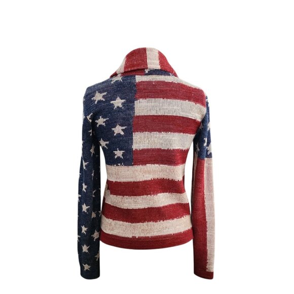 Ralph Lauren Denim & Supply American Flag USA Cardigan Sweater S EUC - Picture 3 of 4